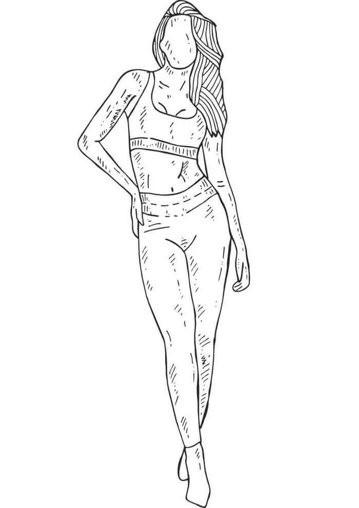 Dibujo de Cuerpo de Dama Tumblr para Colorear