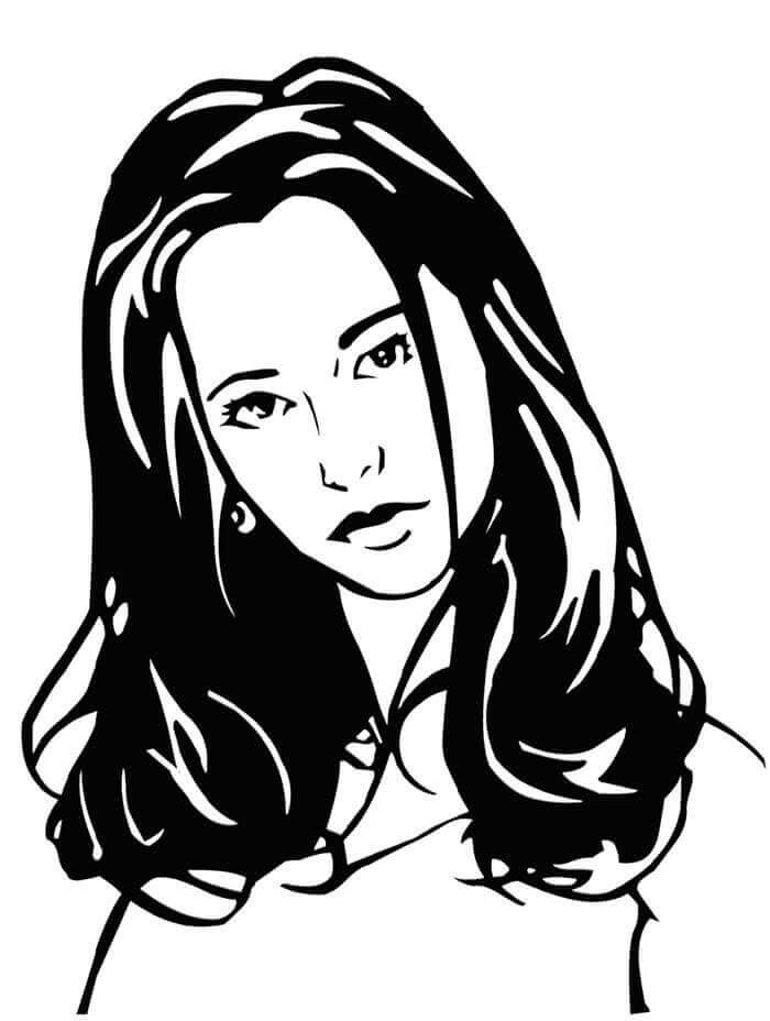 Dibujo de Dama Tumblr para Colorear