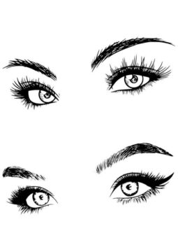 Dibujo de Dos Pares de Ojos Tumblr para Colorear