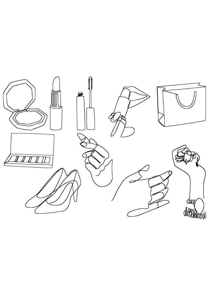 Dibujo de Maquillaje Tumblr para Colorear
