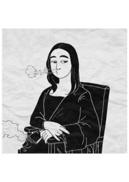 Dibujo de Mona Lisa Fumando Tumblr para Colorear