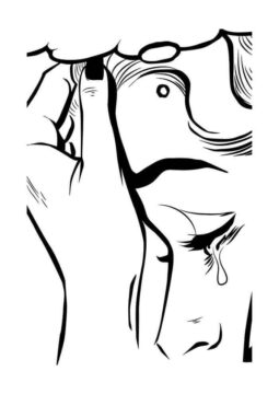 Dibujo de Mujer Llorando Tumblr para Colorear
