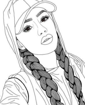 Dibujo de Selfie Guay Tumblr para Colorear