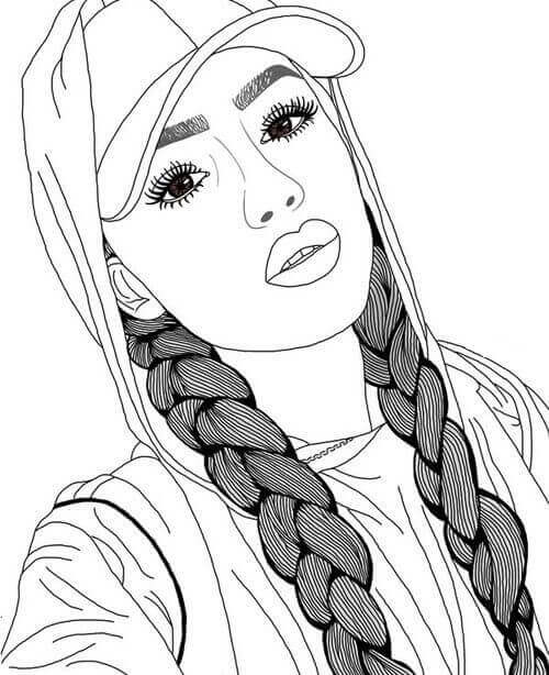 Dibujo de Selfie Guay Tumblr para Colorear