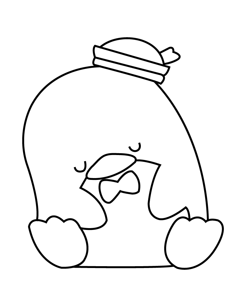 Dibujo de Cute Tuxedosam Coloring Sheet para Colorear