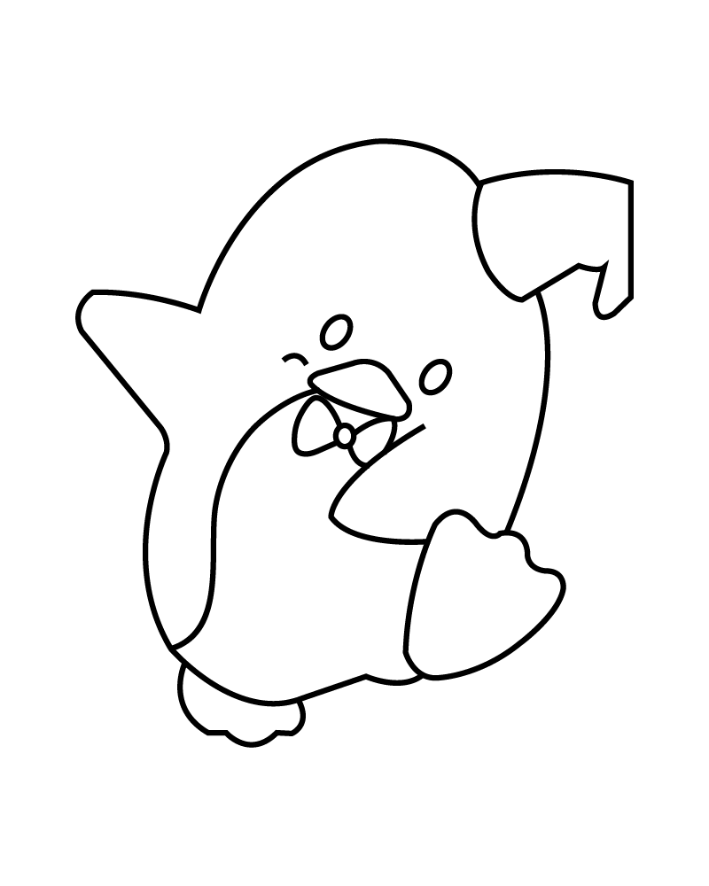 Dibujo de Playful Tuxedosam Coloring Activity para Colorear