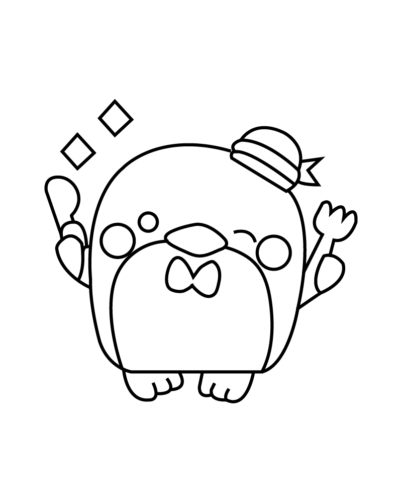 Dibujo de Tuxedosam Printable Coloring Page para Colorear
