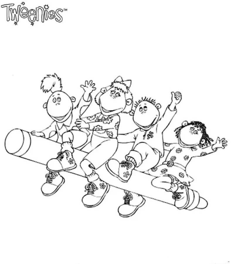 Dibujo de Jake Fizz Milo y Bella Volando para Colorear