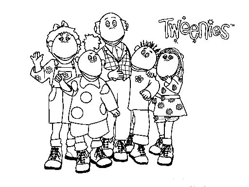 Dibujo de Personaje de Tweenies Sonriendo para Colorear