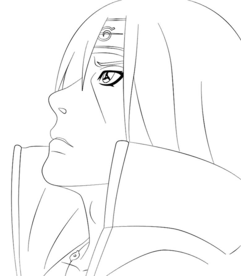 Dibujo de Cara Izquierda Itachi para Colorear