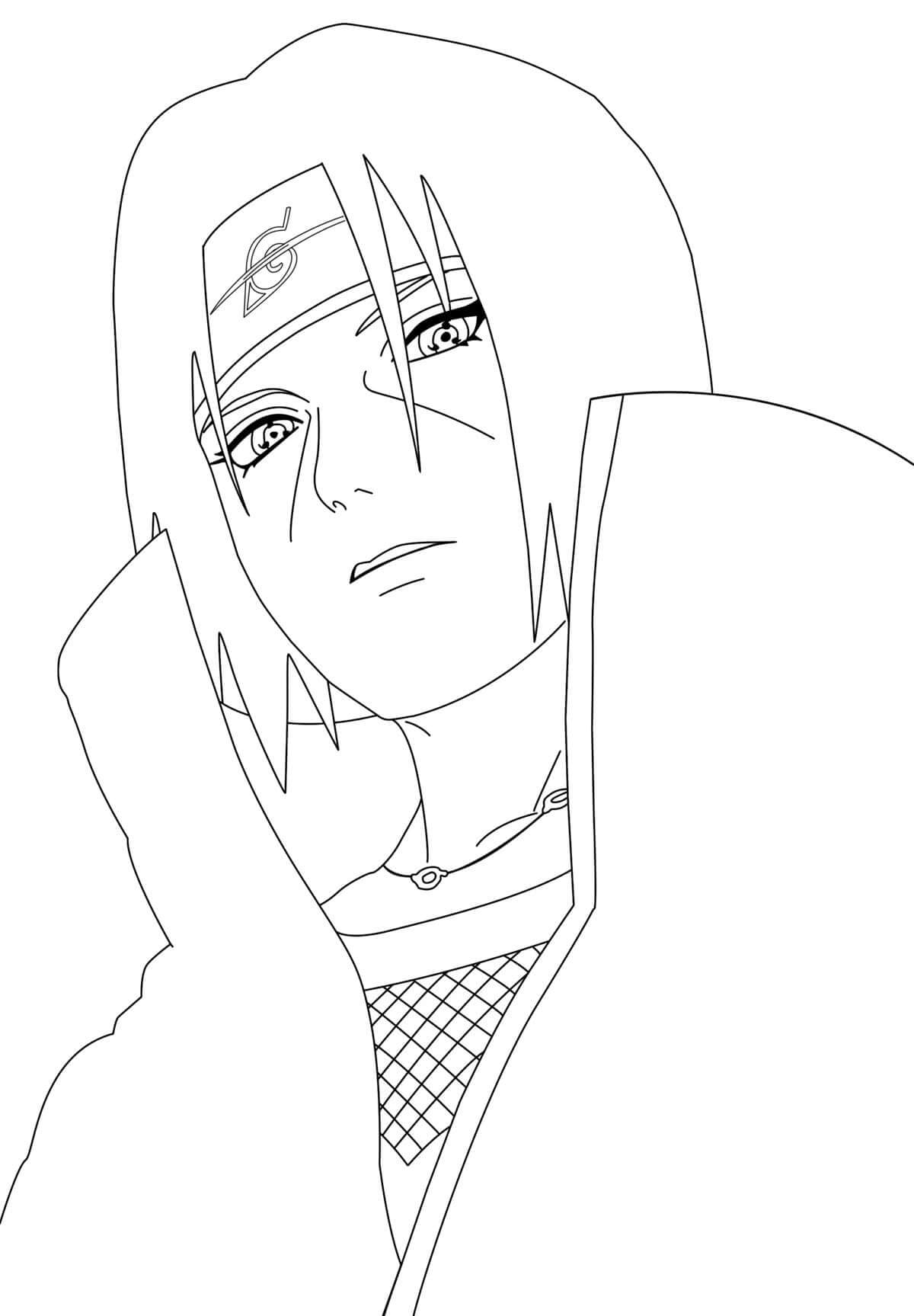 Dibujo de Cara Uchiha Itachi para Colorear