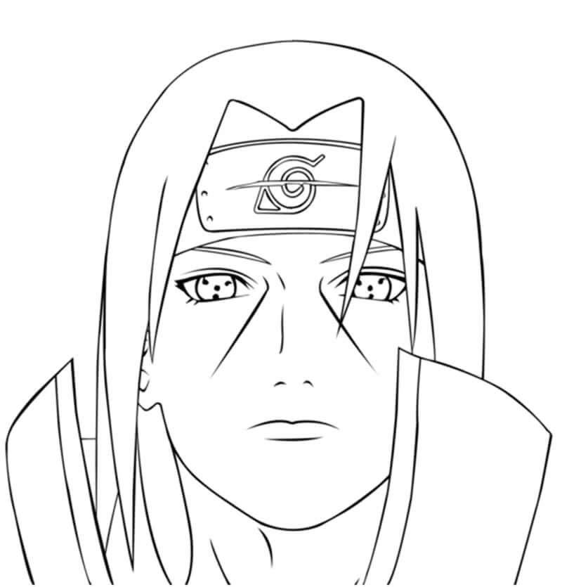 Dibujo de Cara a Itachi para Colorear