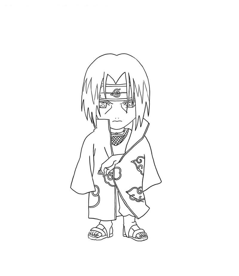 Dibujo de Chibi Uchiha Itachi 1 para Colorear