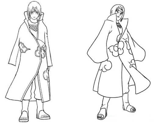 Dibujo de Dos Itachi para Colorear