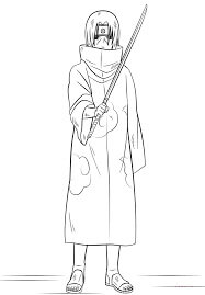 Dibujo de Itachi Sosteniendo la Espada 1 para Colorear