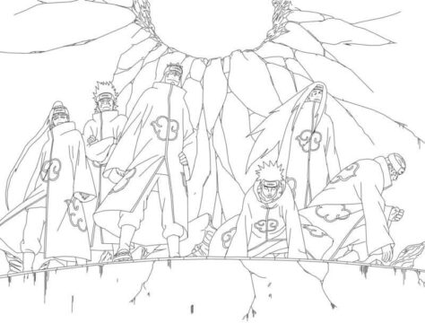 Dibujo de Itachi y Miembro de Akatsuki para Colorear