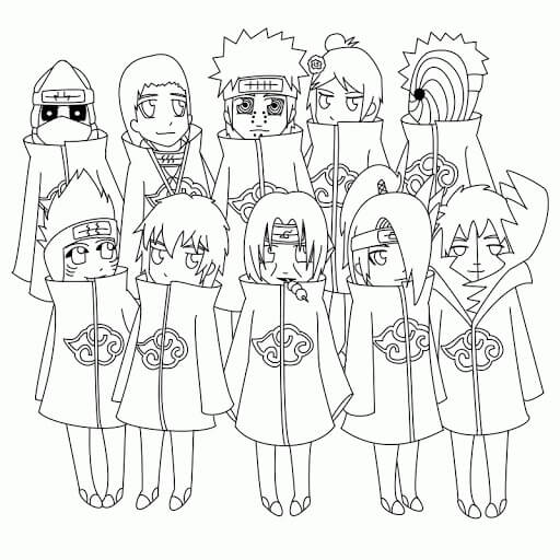 Dibujo de Lindo Akatsuki para Colorear