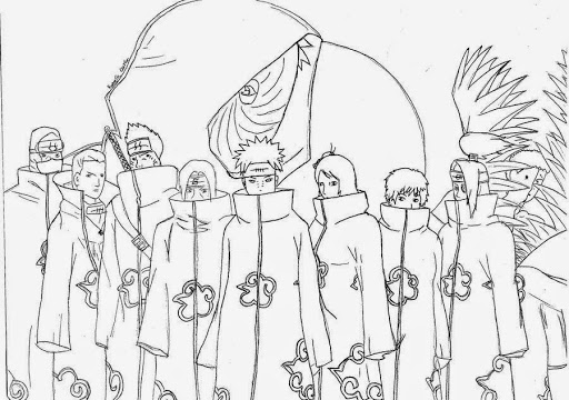 Dibujo de Obito y Akatsuki para Colorear