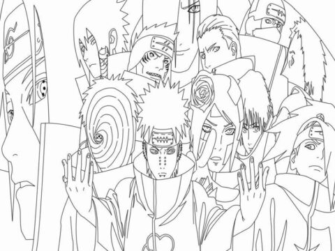 Dibujo de Tobi y Akatsuki para Colorear