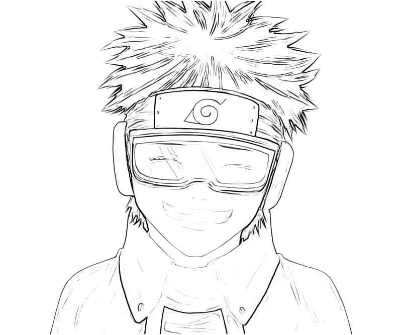 Dibujo de Uchiha Obito Sonriente para Colorear
