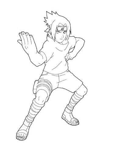 Dibujo de Bonito Uchiha Sasuke para Colorear