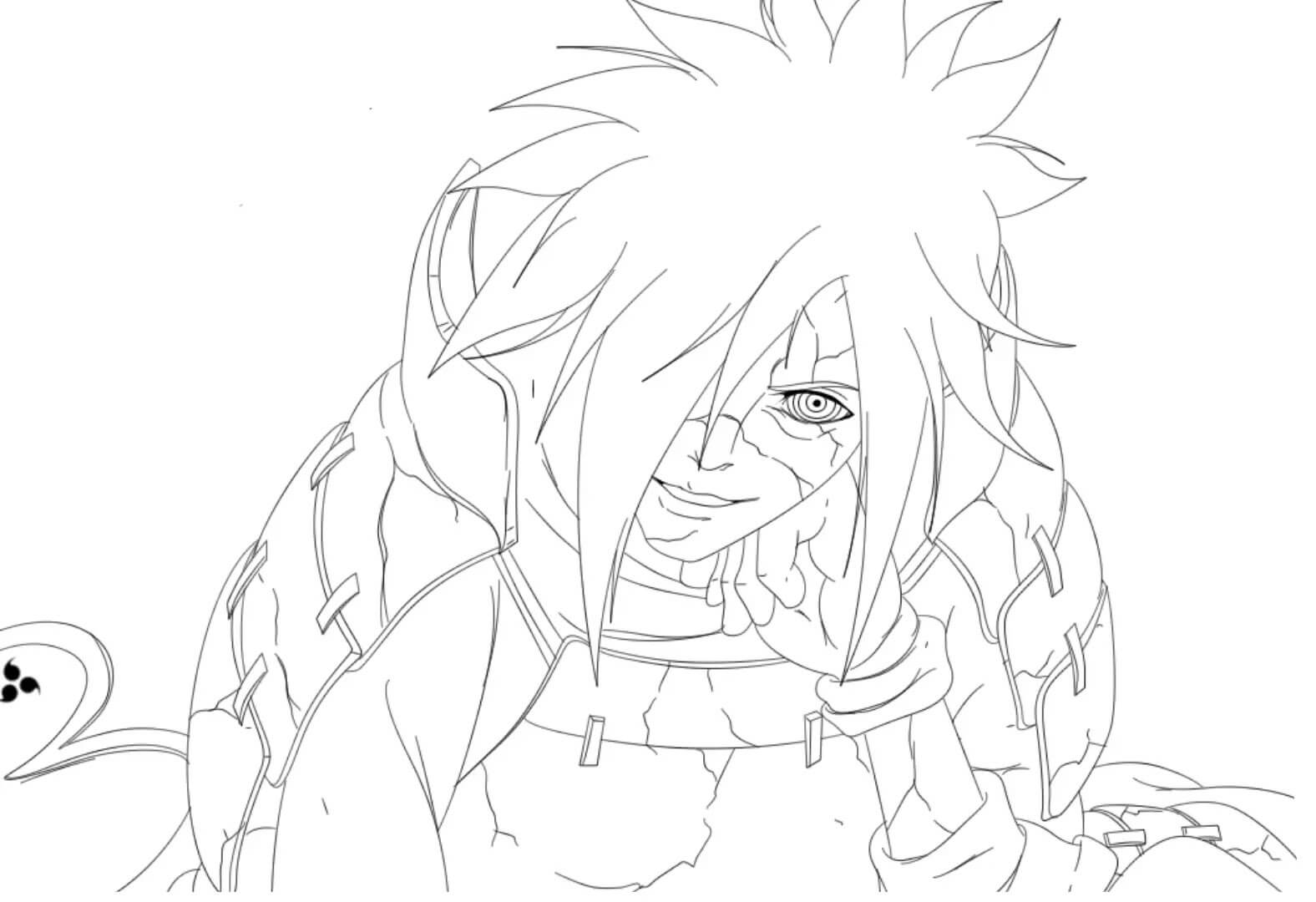 Dibujo de Edotensei Uchiha Madara Divertido para Colorear