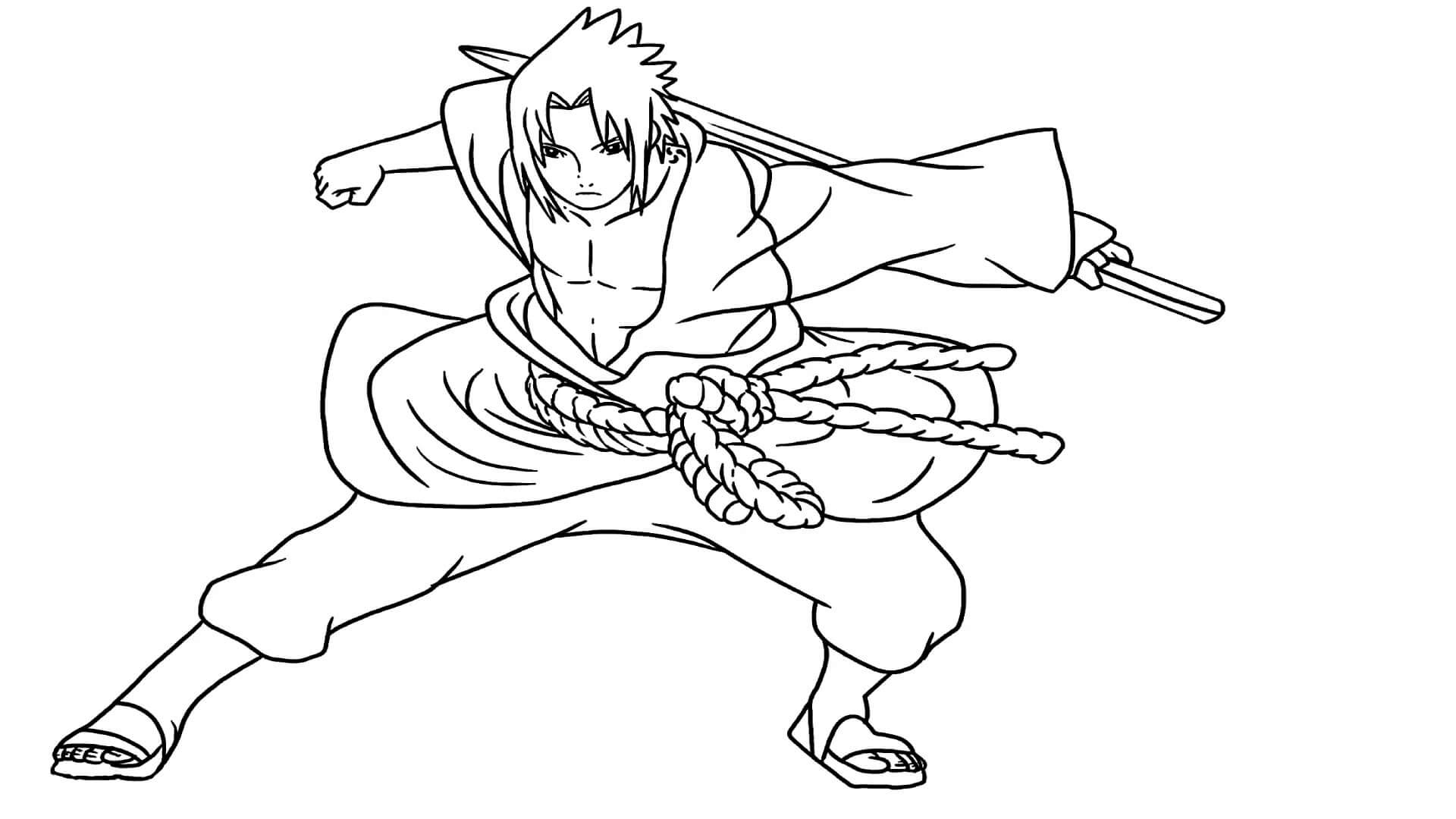 Dibujo de Gran Uchiha Sasuke para Colorear