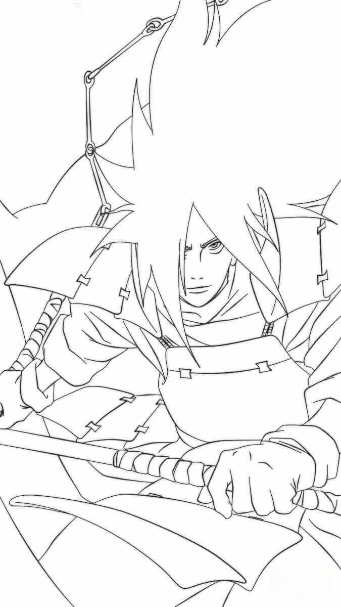 Dibujo de Increible Uchiha Madara para Colorear
