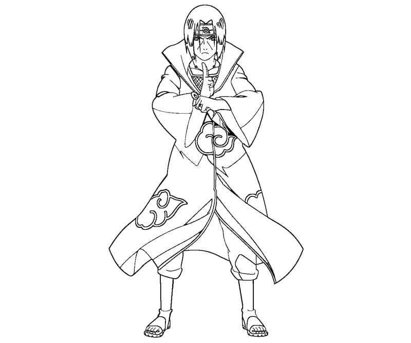 Dibujo de Uchiha Itachi Luchando para Colorear