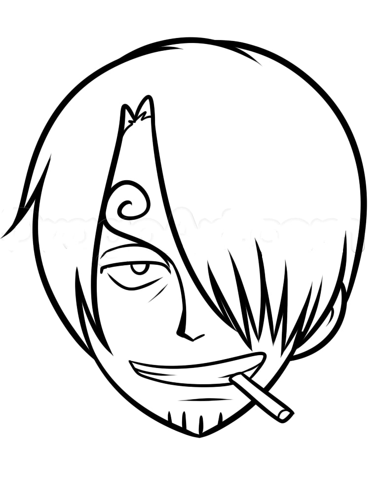 Dibujo de Cara de Sanji para Colorear