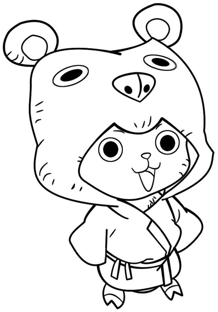 Dibujo de Chopper con Traje Lindo para Colorear