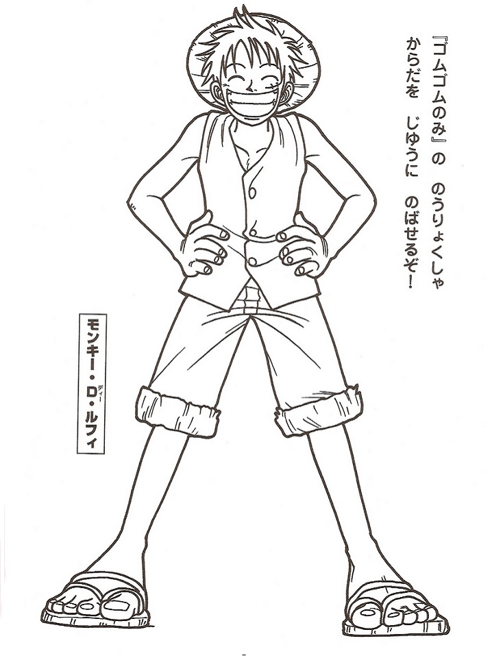 Dibujo de Divertido Luffy Sonriendo para Colorear