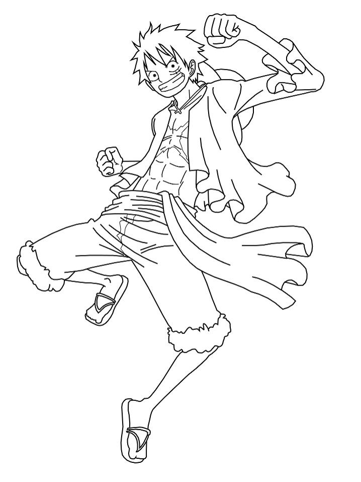 Dibujo de Feliz Luffy para Colorear