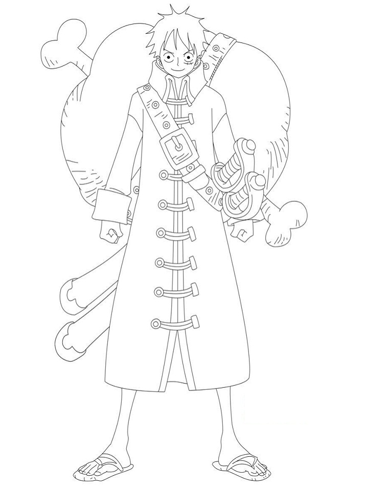 Dibujo de Genial Luffy para Colorear
