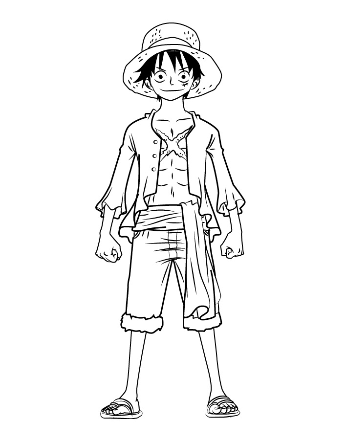 Dibujo de Luffy de Pie para Colorear