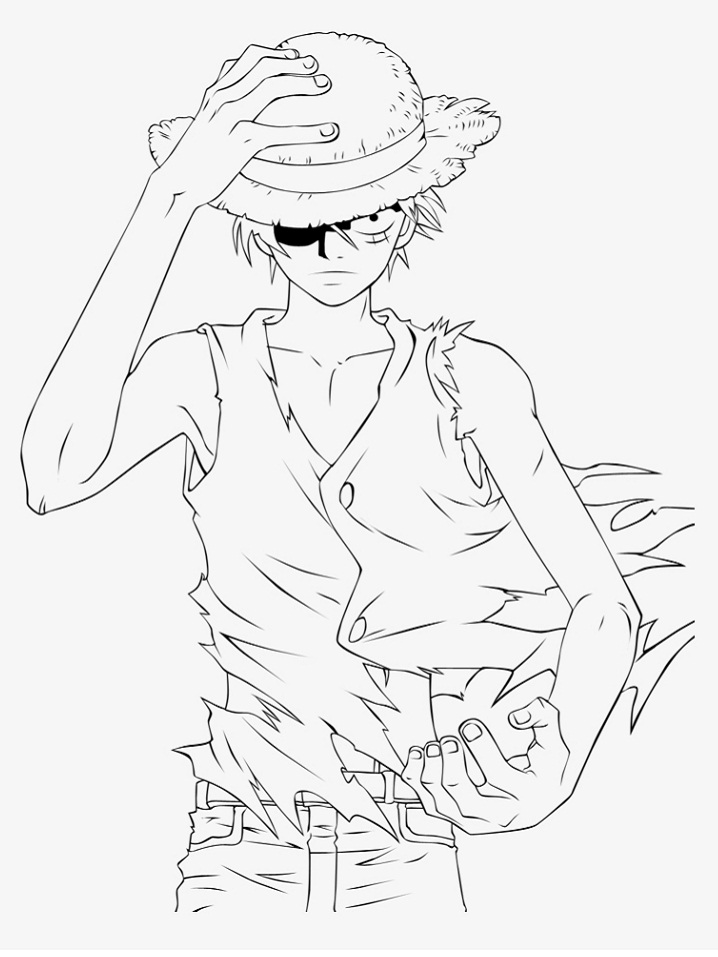 Dibujo de Luffy Se Enoja para Colorear