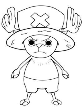 Dibujo de Tony Tony Chopper Enojado para Colorear