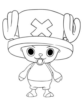 Dibujo de Tony Tony Chopper Sonriendo para Colorear