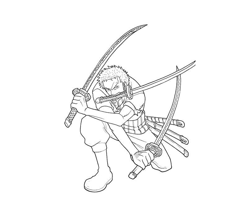 Dibujo de Una Pieza Roronoa Zoro para Colorear