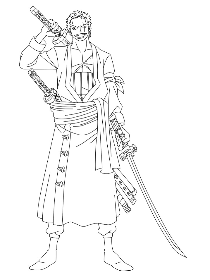 Dibujo de Zoro Sonriendo para Colorear