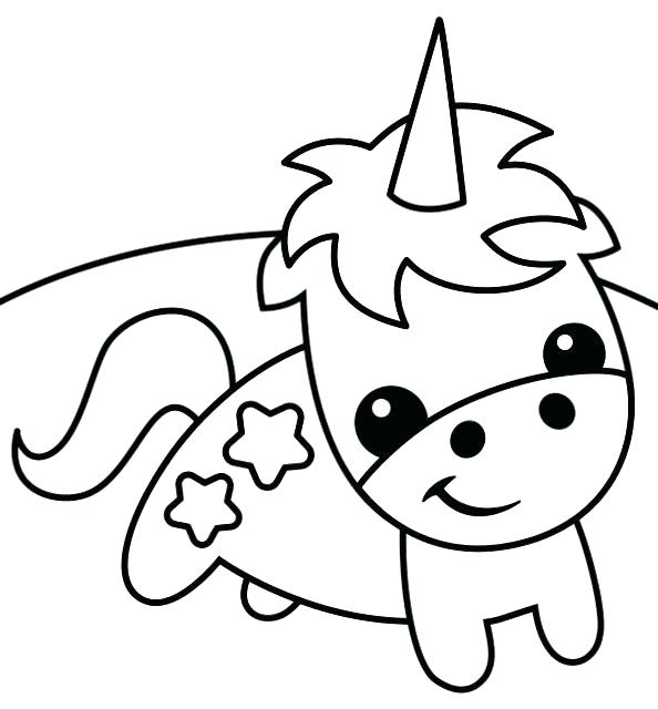 Dibujo de Lindo bebé Unicornio para Colorear