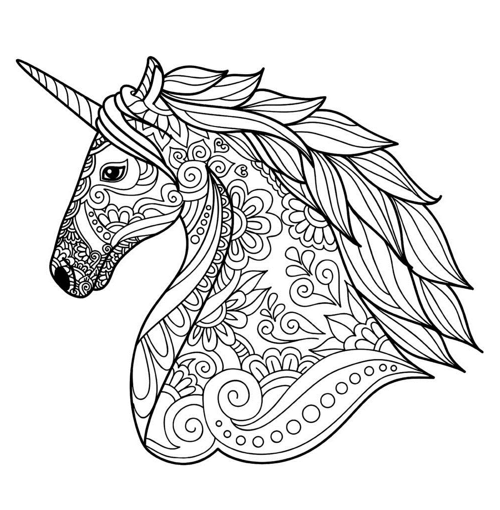 Dibujo de Mandala Unicornio para Colorear