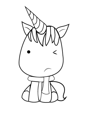 Dibujo de Precioso Unicornio para Colorear