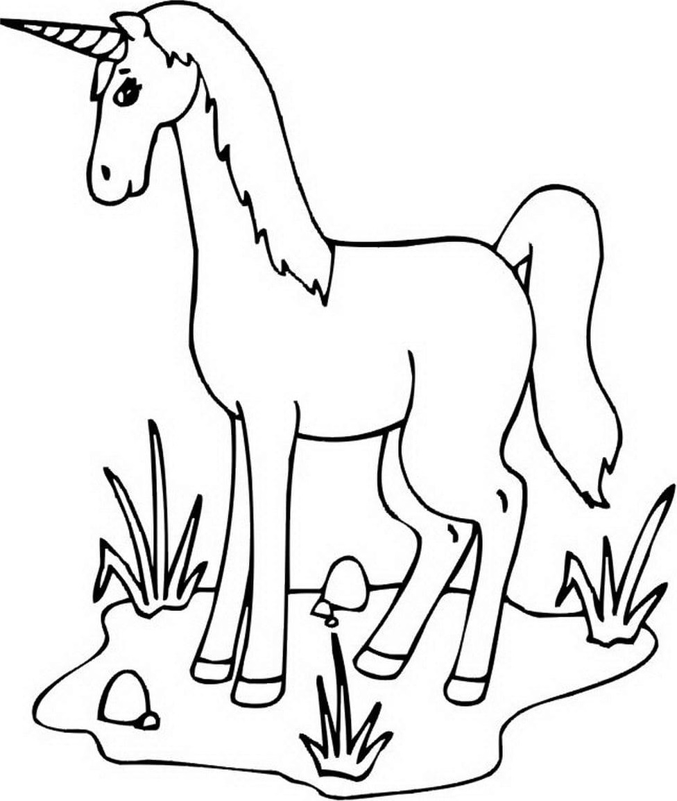 Dibujo de Un Unicornio Delgado para Colorear