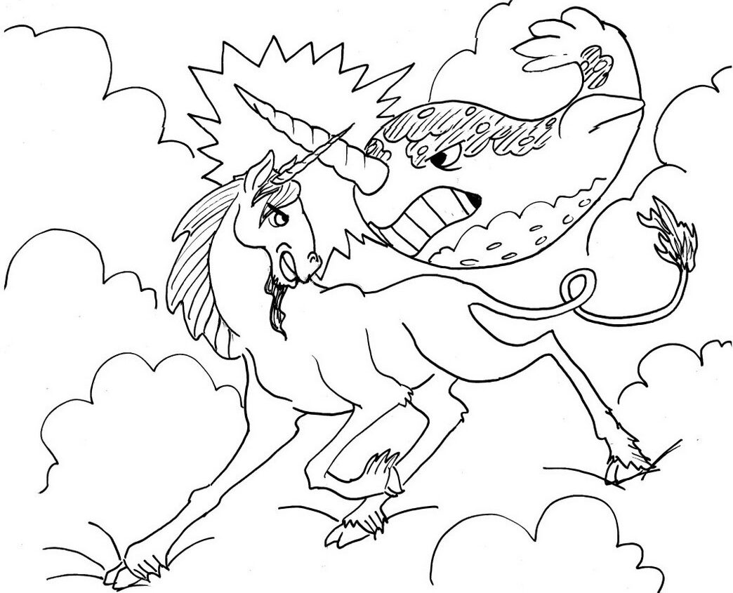 Dibujo de Unicorn Vs Narwhal E1649470054195 para Colorear