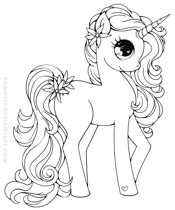 Dibujo de Unicornio con Hermosos Ojos de Brillo para Colorear