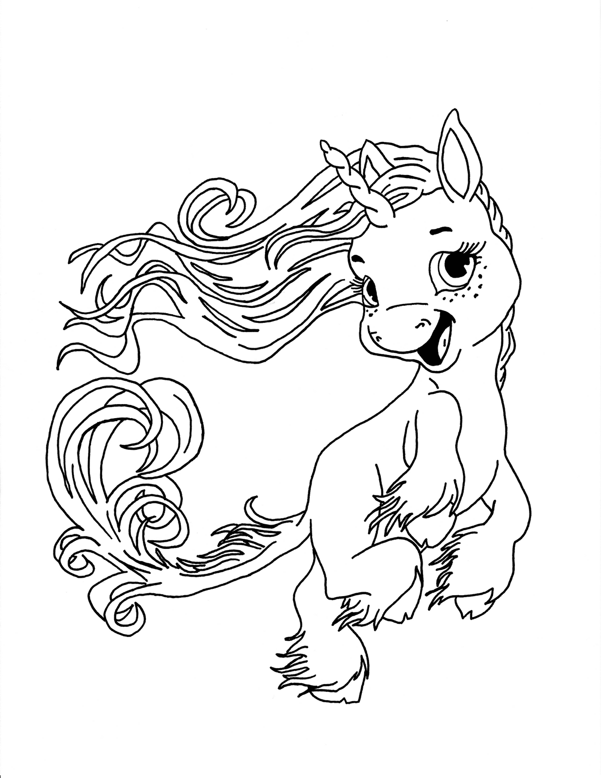 Dibujo de Unicornio Feliz para Colorear