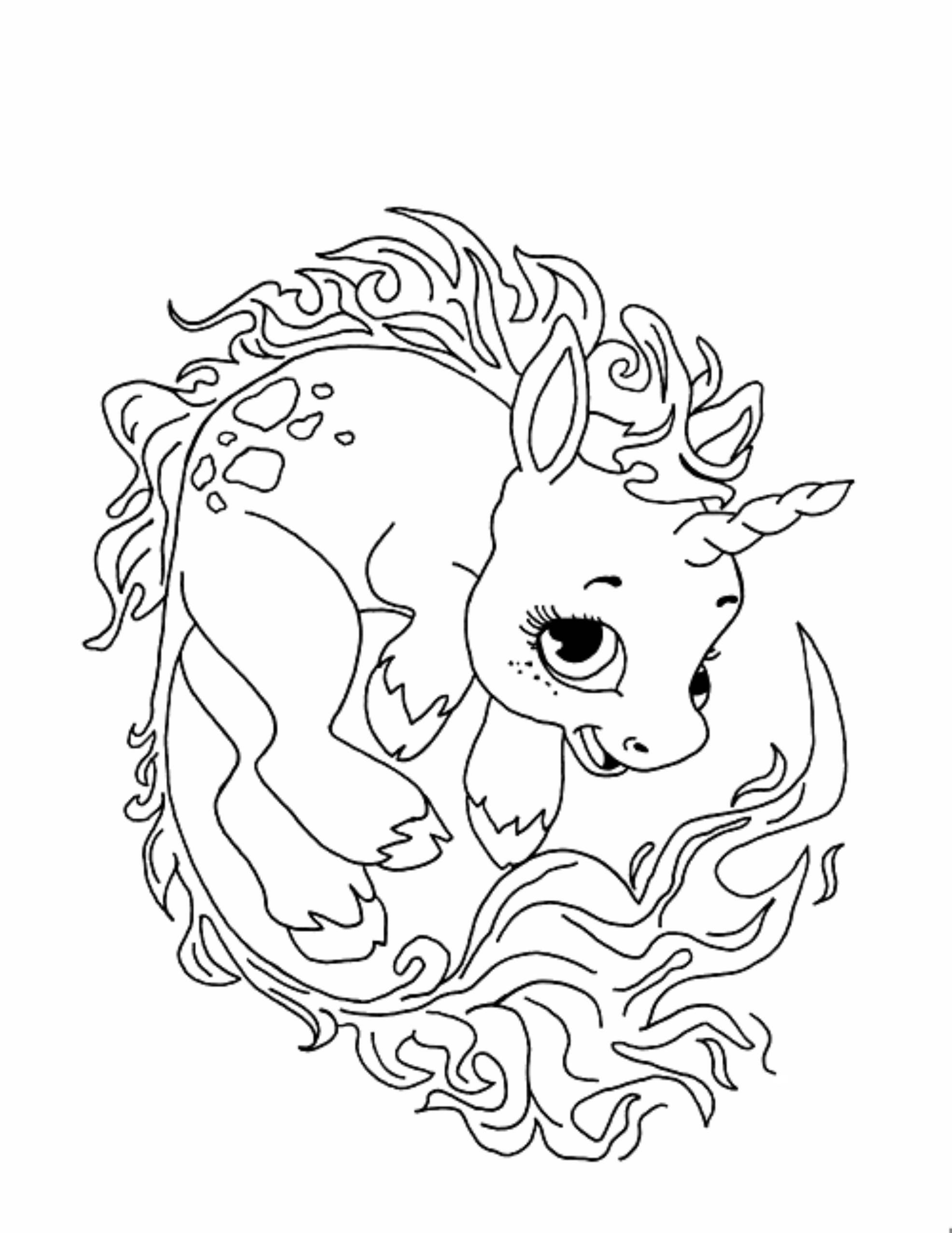 Dibujo de Unicornio Lindo para Colorear
