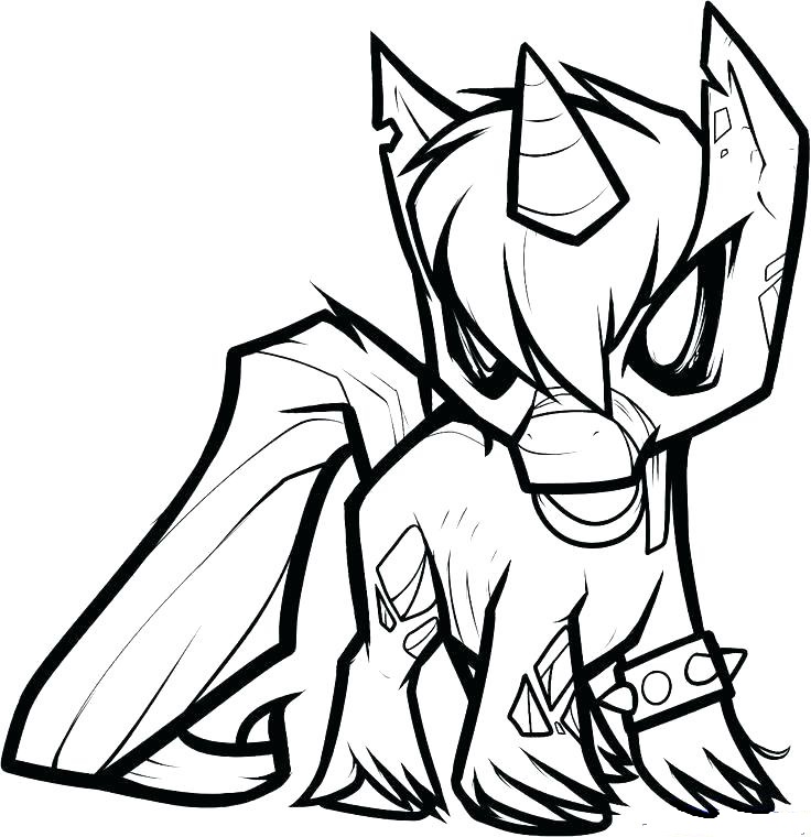 Dibujo de Unicornio Malvado para Colorear