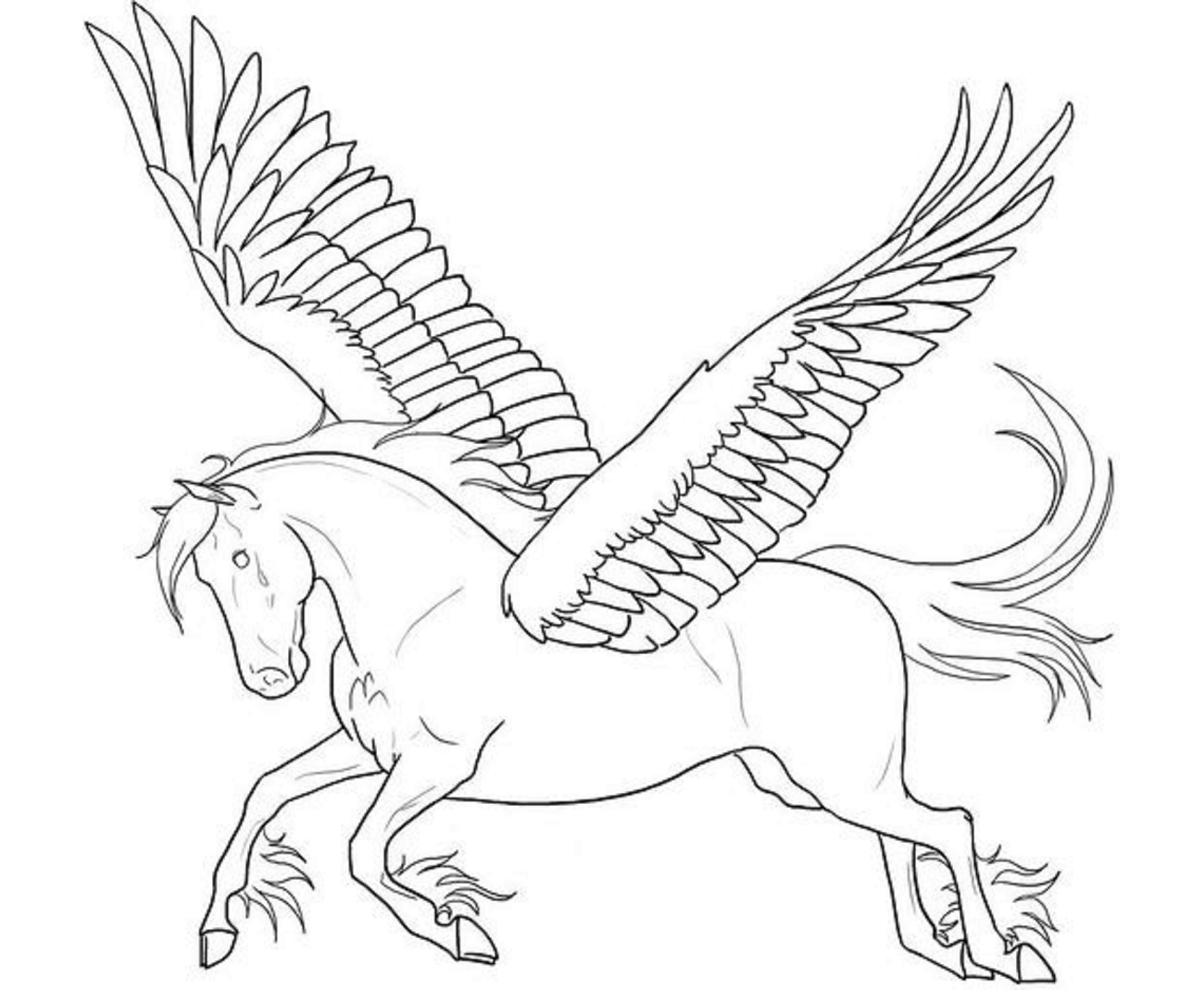 Dibujo de Unicornio Pegasi Brillante para Colorear